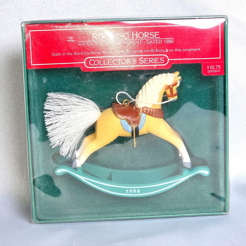 Vintage 1986 Hallmark Keepsake Rocking Horse Ornament Collector Series QX436-6